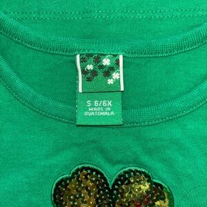 Vibrant Green Sequin Clover Short Sleeve Tee